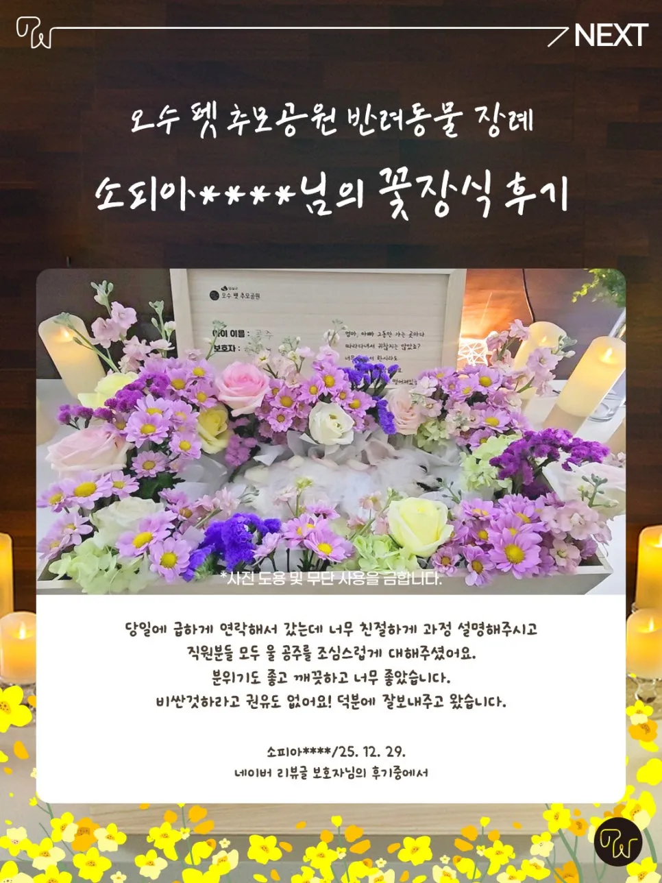 광주 고양이 장례, 오수 펫 추모공원 꽃장식 후기 — 사진 3